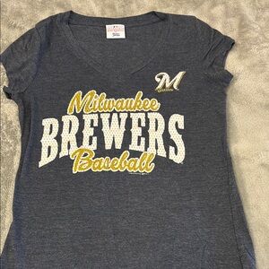 Women's Milwaukee Brewers Baseball Tee - Gray